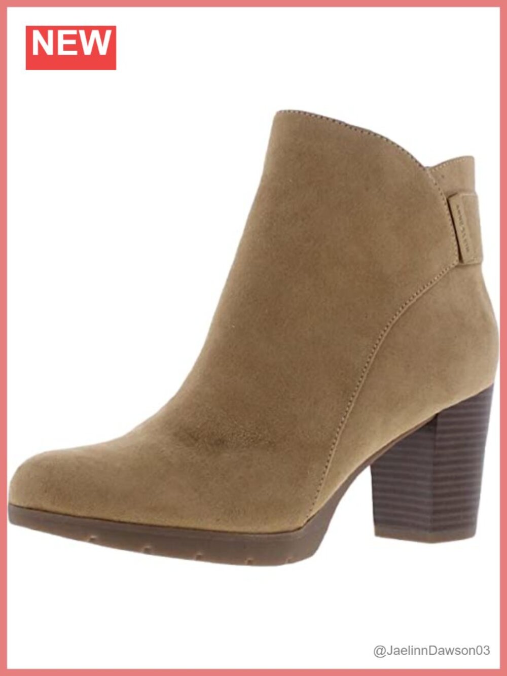 Anne Klein Roselyn Ankle Boots Round Toe Block Heel Zip